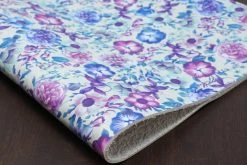 Leather Conceria La Perla Azzurra Floral Print, Bianca