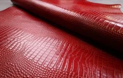 Leather MPG Alligator Embossed, Red